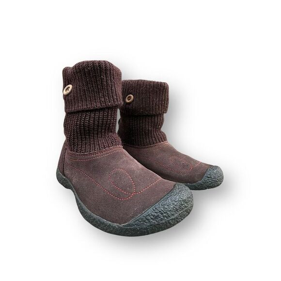 KEEN Shay Women's Brown Suede Knit Ankle Booties Size 7 - Picture 7 of 11